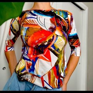 Peck & Peck Abstract Art Blouse
